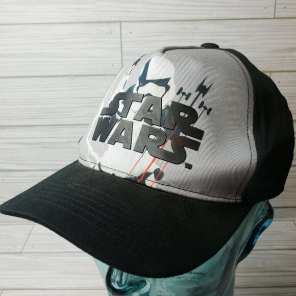 Star Wars Storm Trooper Hat Cap Snap Back Boy Youth Black White Adjustable - Picture 1 of 5